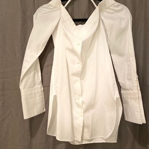 Rag & Bone off the shoulder button down blouse